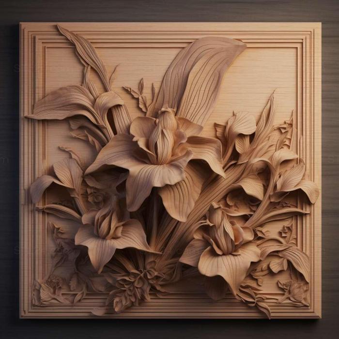 Patterns and decorations (stl iris van 2, PATTERN_2438) 3D models for cnc